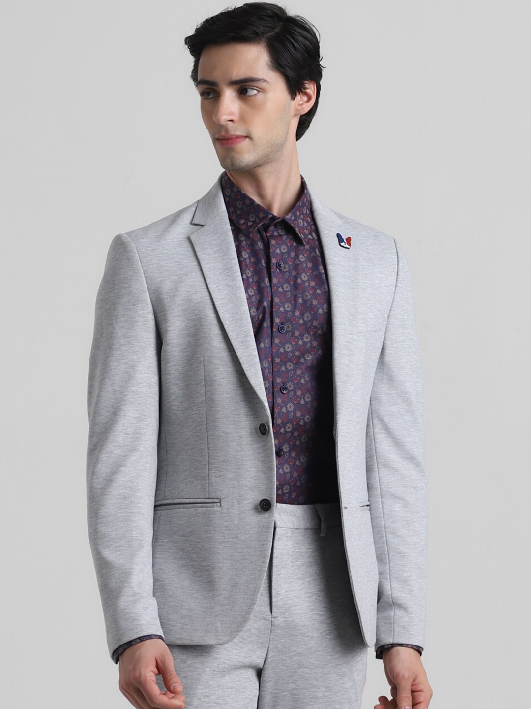 

Jack & Jones Single-Breasted Slim Fit Formal Blazers, Grey
