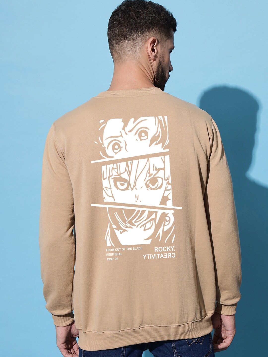 

Imsa Moda Humour & Comic Printed Casual Sweatshirt, Beige
