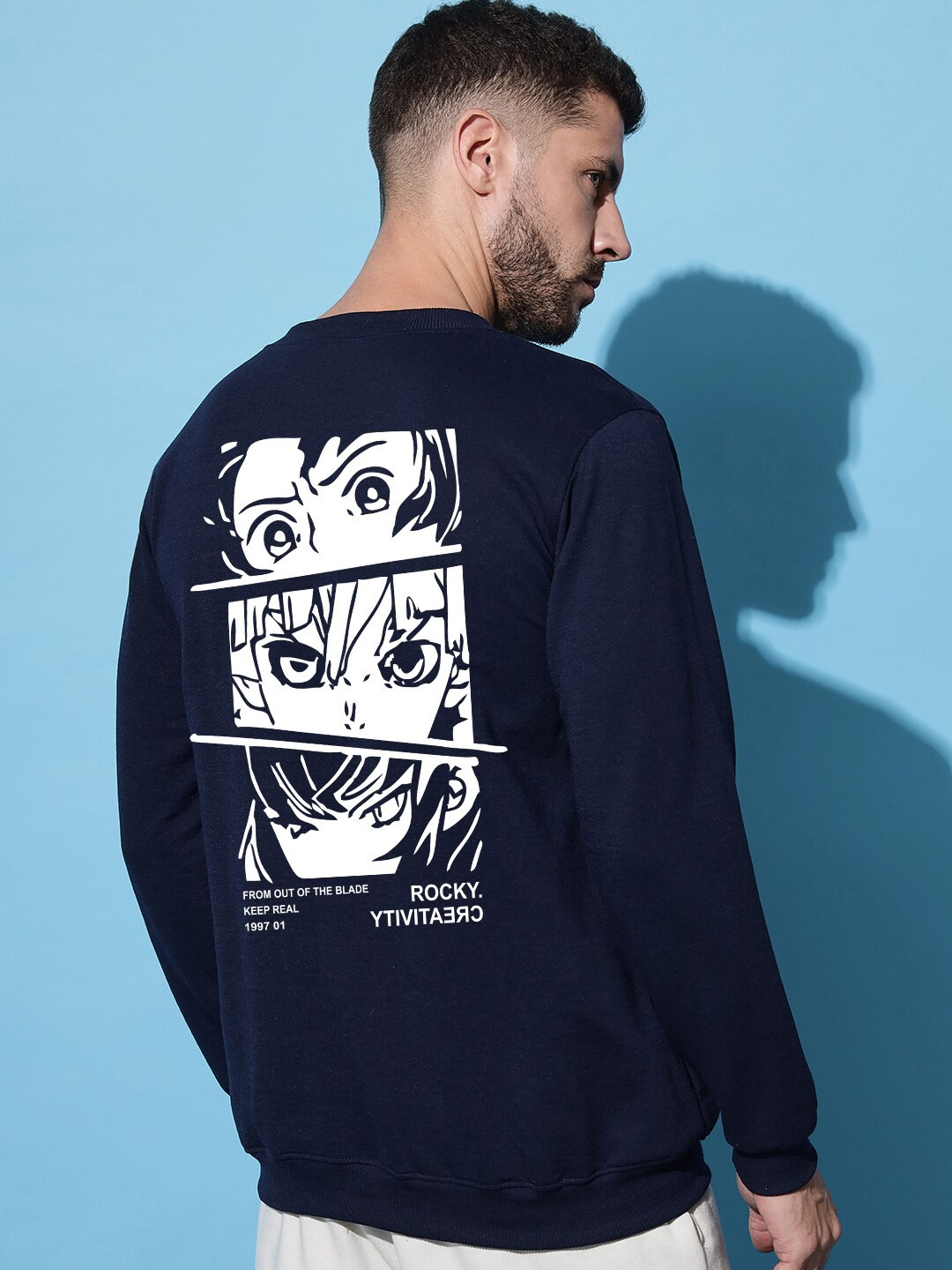 

Imsa Moda Humour & Comic Printed Casual Sweatshirt, Navy blue