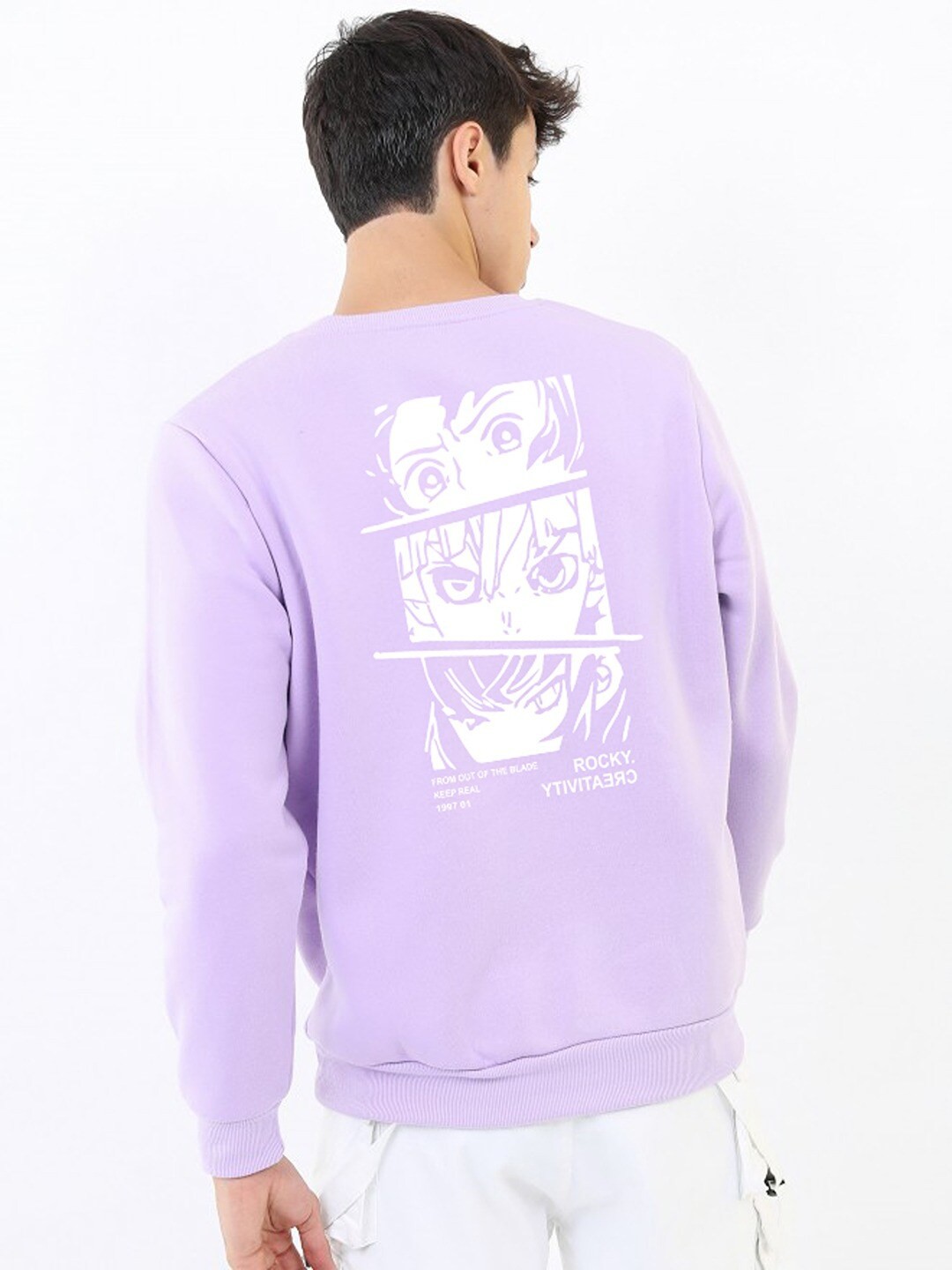 

Imsa Moda Humour & Comic Printed Casual Sweatshirt, Lavender