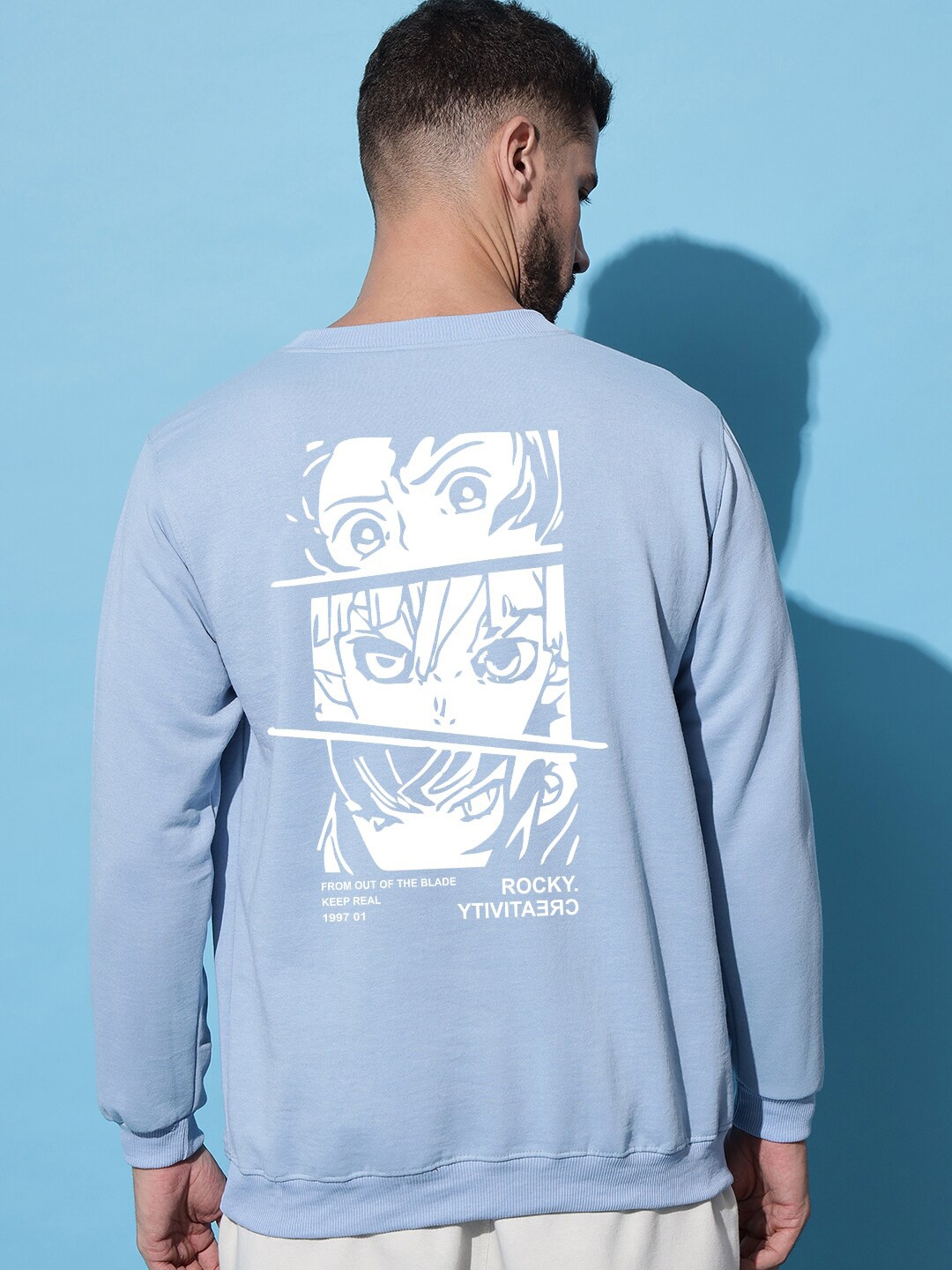 

Imsa Moda Humour & Comic Printed Casual Sweatshirt, Blue