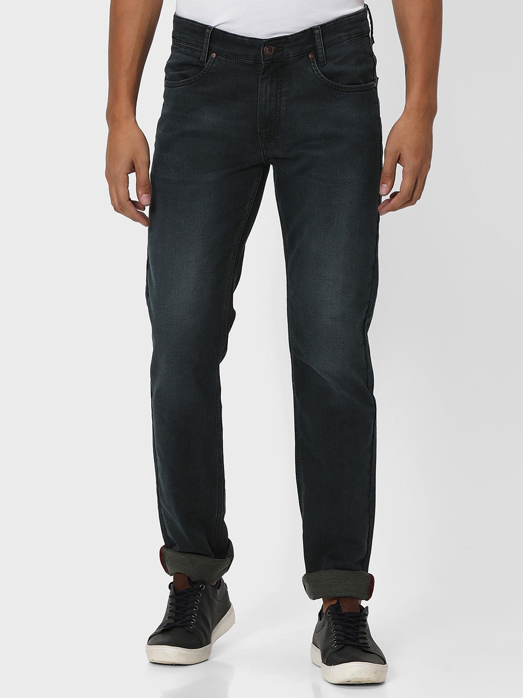 

Mufti Men Slim Fit Light Fade Stretchable Jeans, Olive