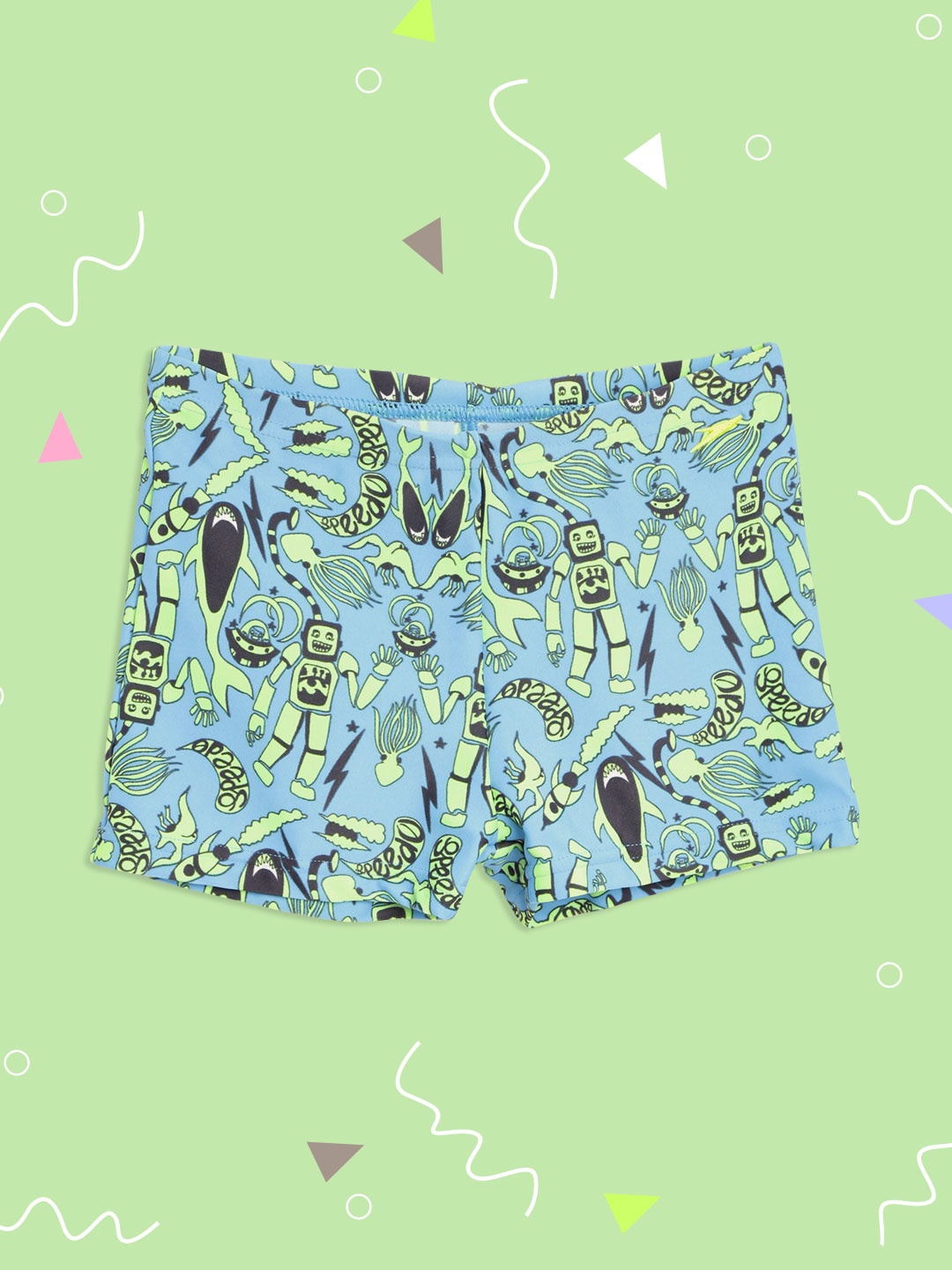 

Speedo Boys Multicoloured Printed Swim Shorts, Blue