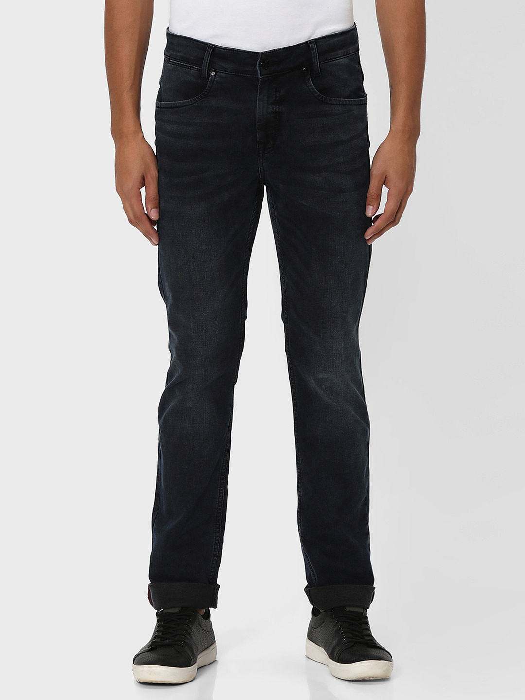 

Mufti Men Slim Fit Light Fade Stretchable Clean Look Jeans, Navy blue