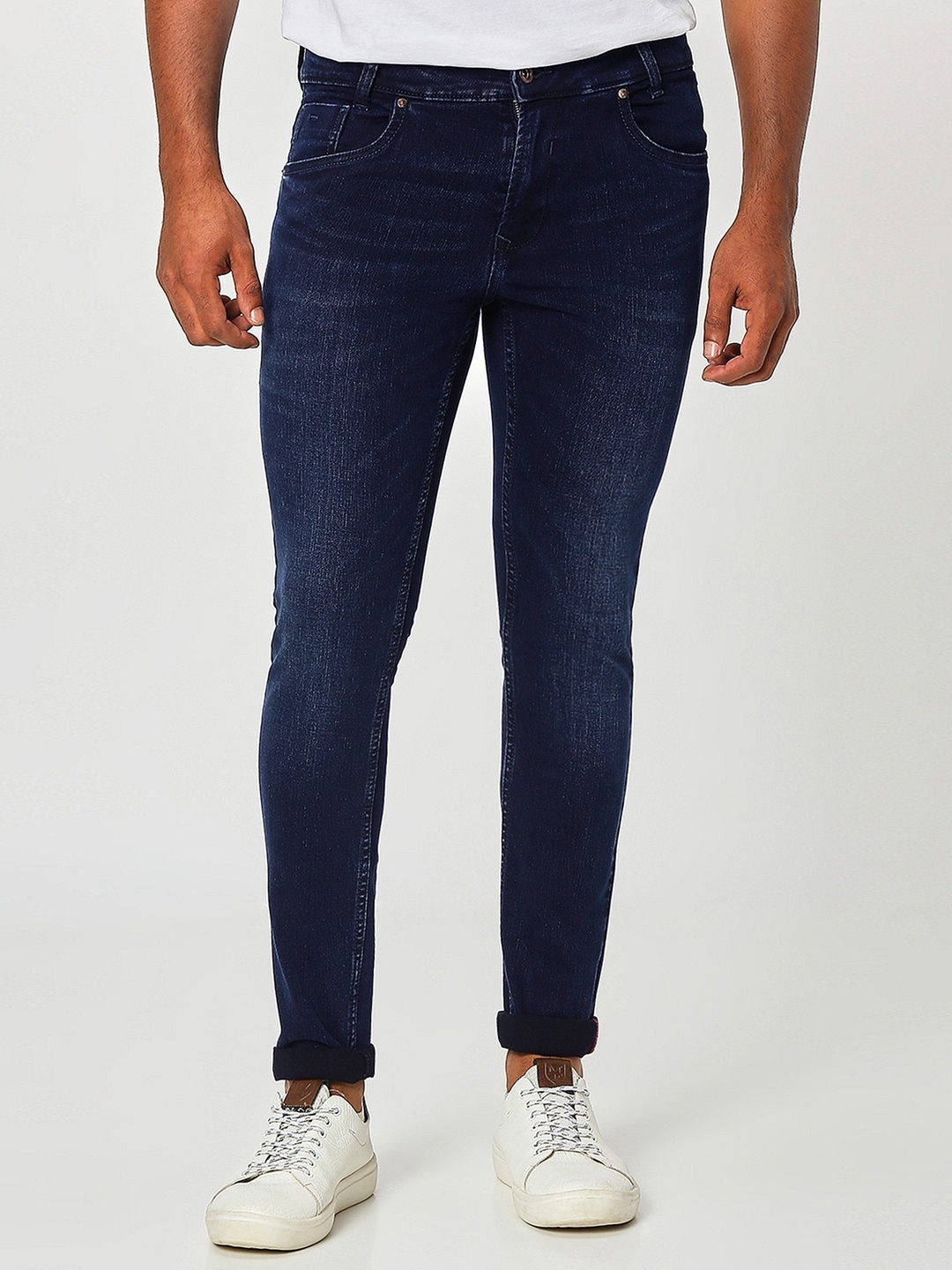 

Mufti Men Skinny Fit Light Fade Stretchable Jeans, Navy blue