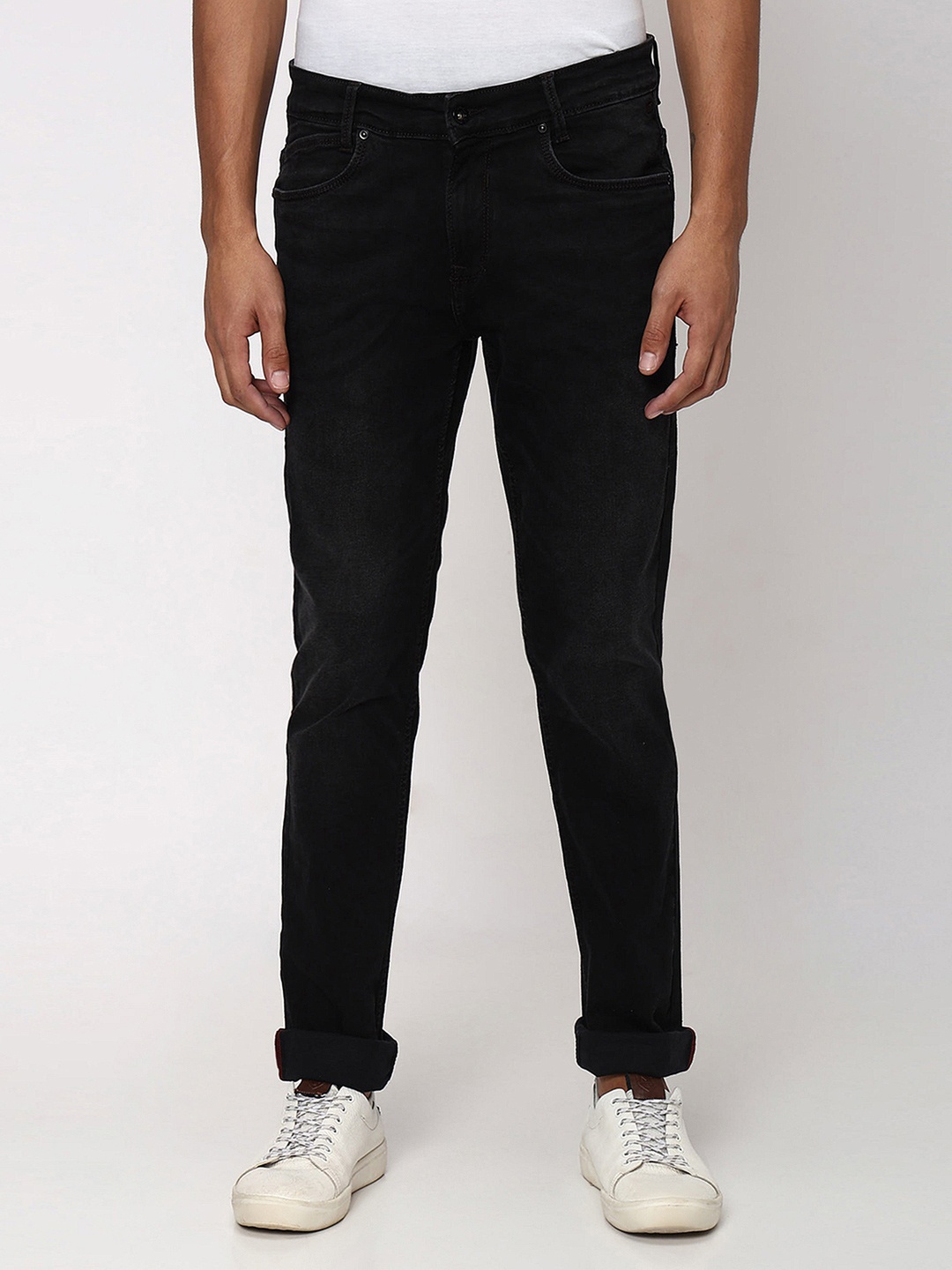 

Mufti Men Slim Fit Mid-Rise Clean Look Stretchable Jeans, Black
