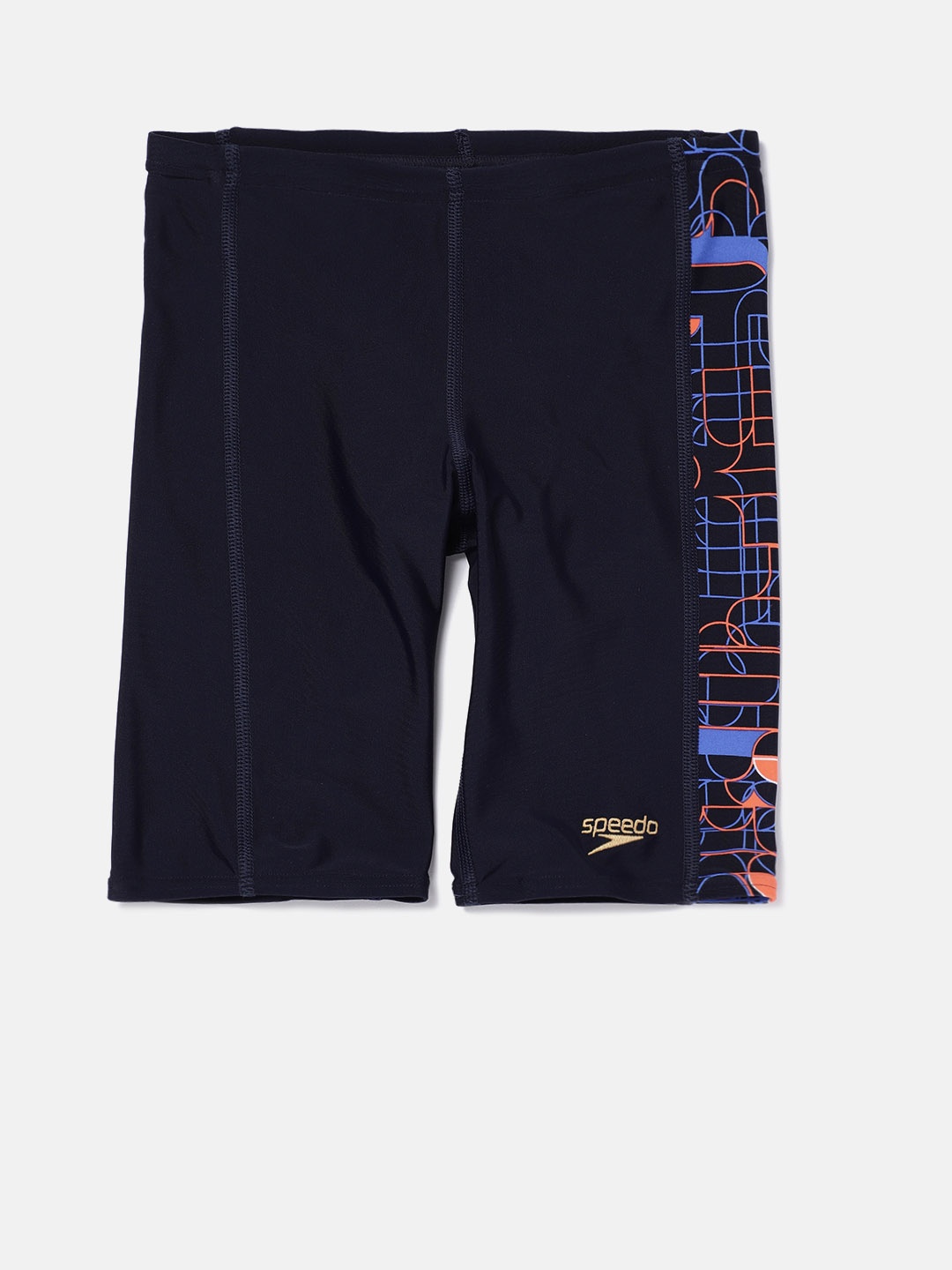 

Speedo Boys Navy Printed FluidDash Aover Panel Aqshort Swim Shorts, Navy blue
