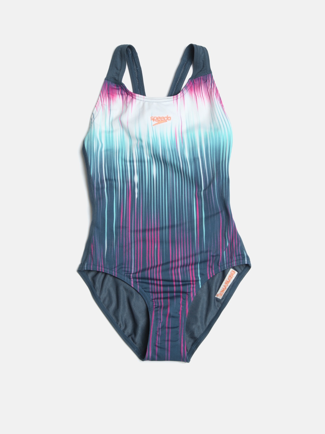 

Speedo Girls Multicoloured Printed Swim Suit, Blue