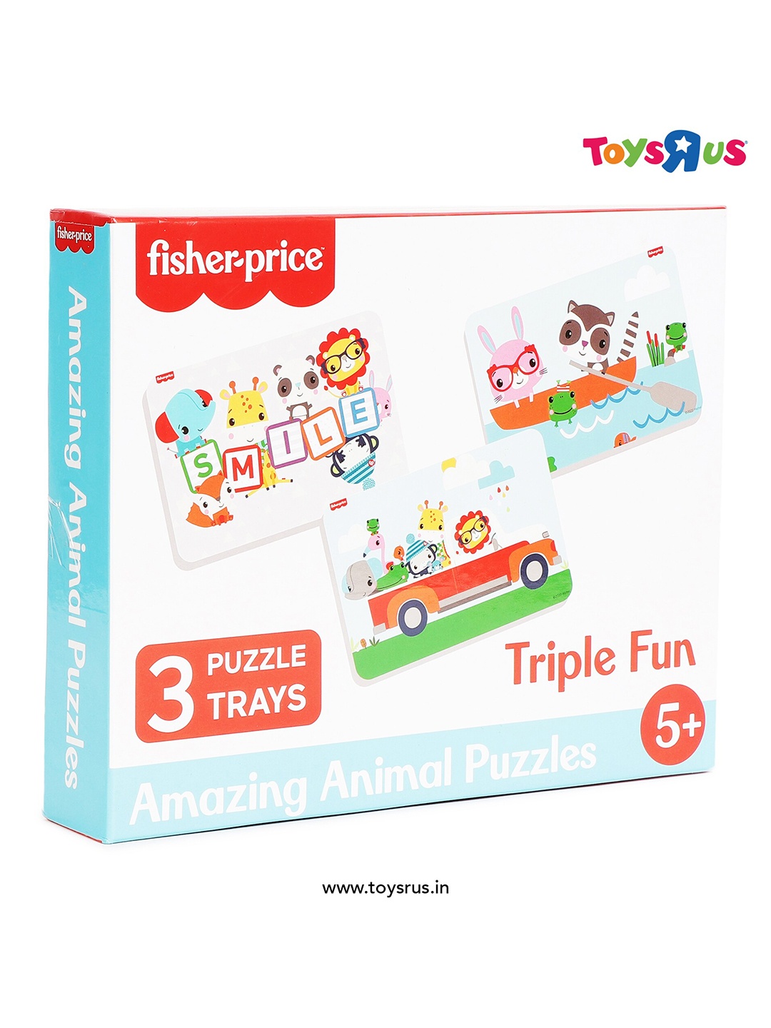 

Fisher-Price Kids 60 Pieces Amazing Animals Puzzles 3 In 1 Jigsaw Puzzle, White