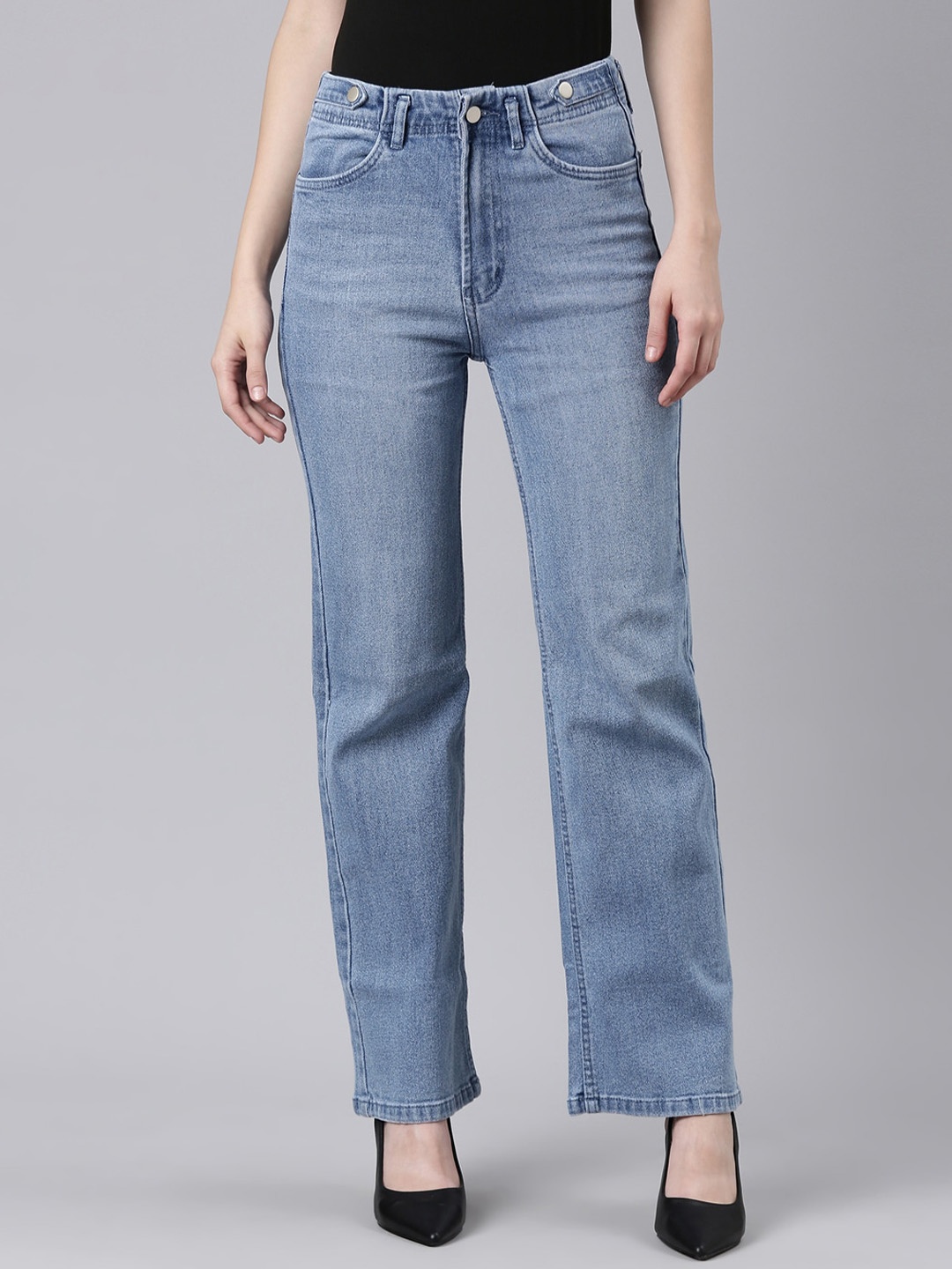 

SHOWOFF Women Straight Fit Light Fade Stretchable Jeans, Blue