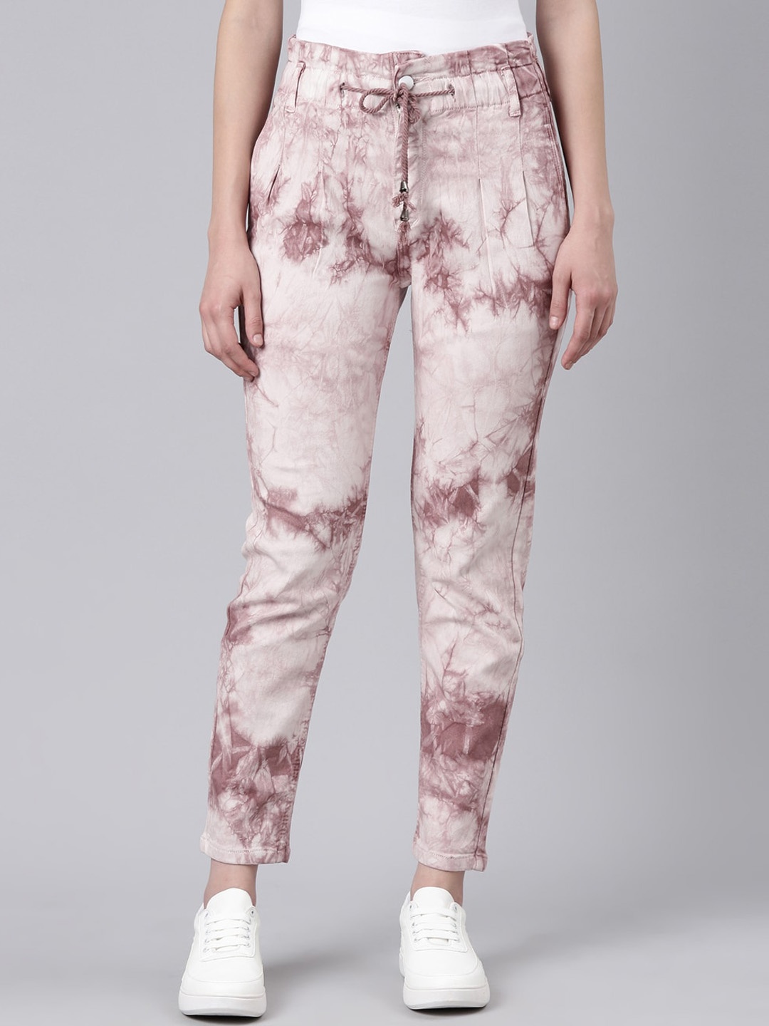 

SHOWOFF Women Acid Wash Mom Fit Stretchable Jeans, Mauve