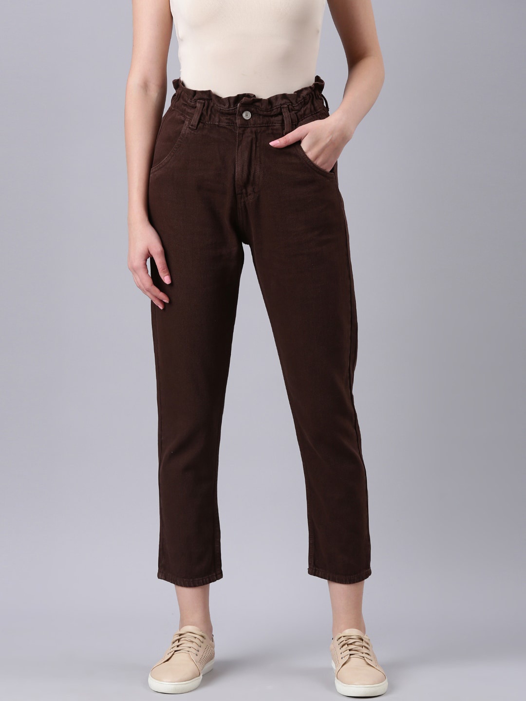 

SHOWOFF Women Mid-Rise Mom Fit Jean, Brown