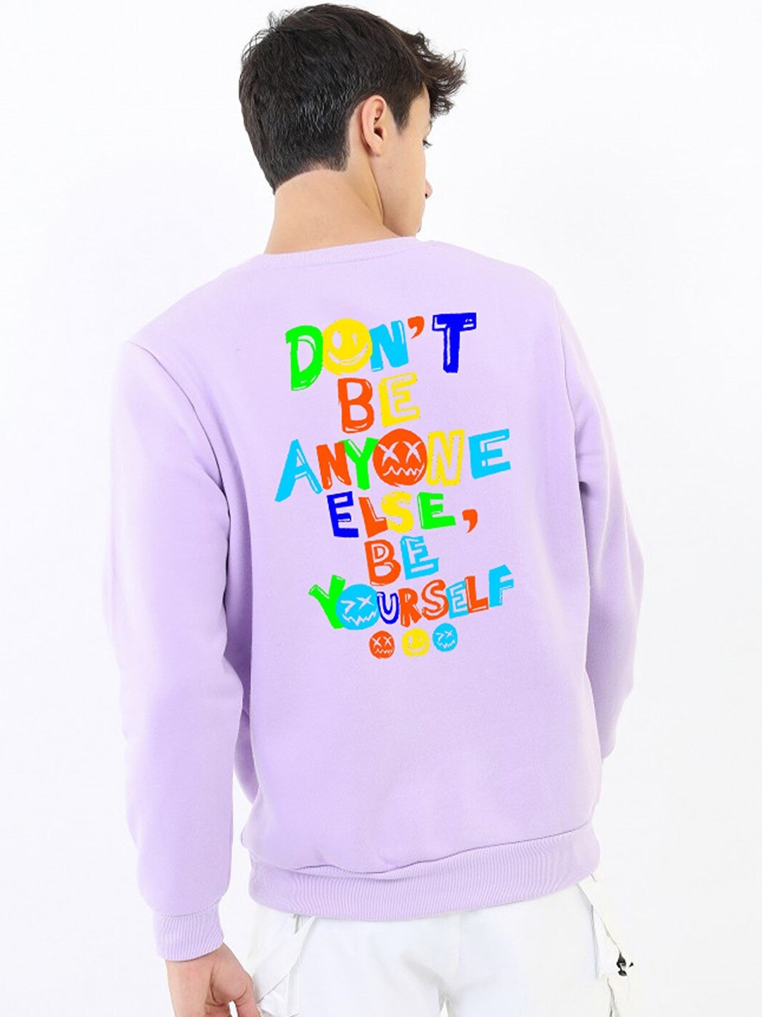 

Imsa Moda Typography Printed Fleece Pullover Sweatshirt, Lavender