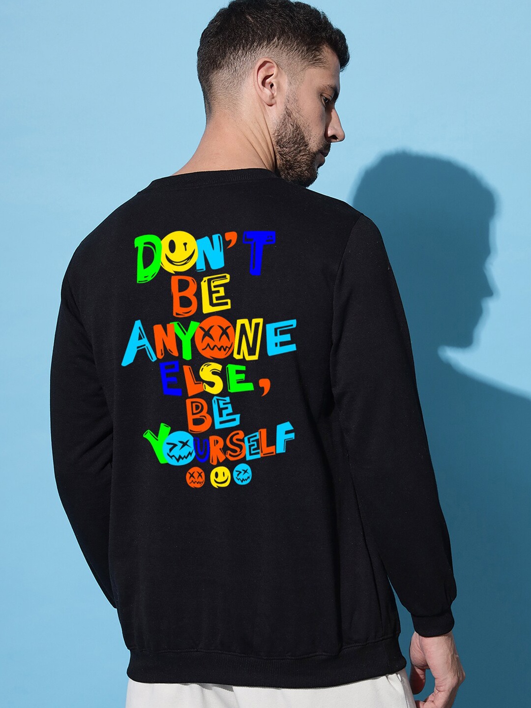 

Imsa Moda Typography Printed Pullover Sweatshirt, Black