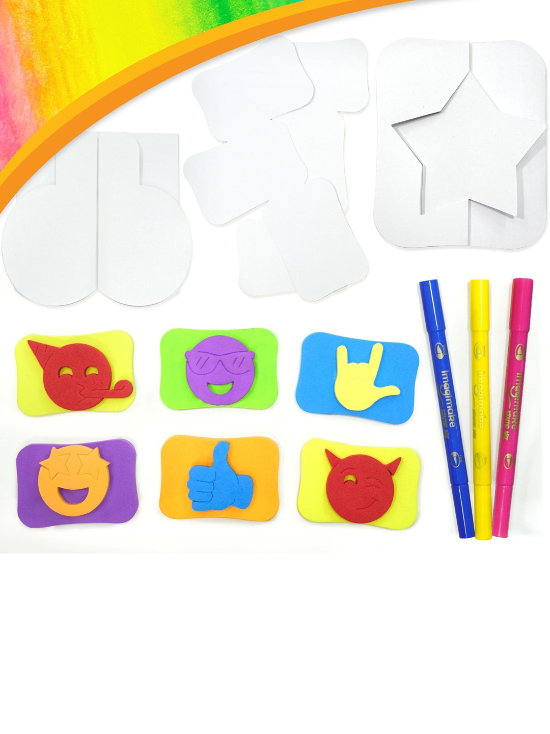 

Imagimake Kids Stamp Art Smiley Colouring & Stamping Set, Red