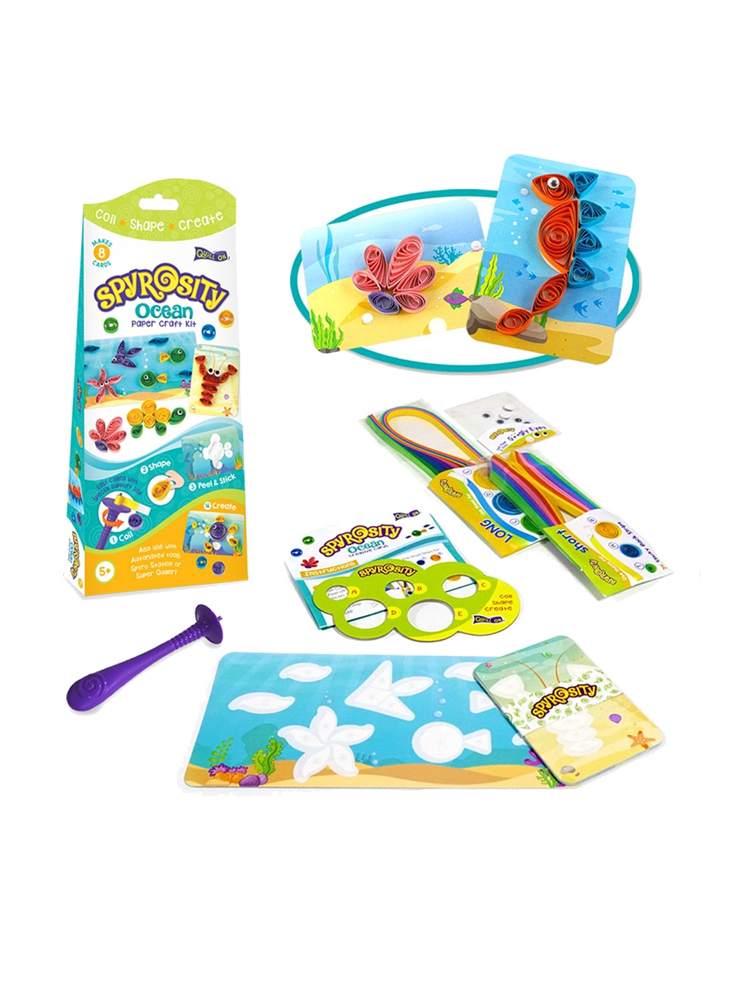 

Imagimake Kids Craft Spyrosity Ocean Creative Cards, Green