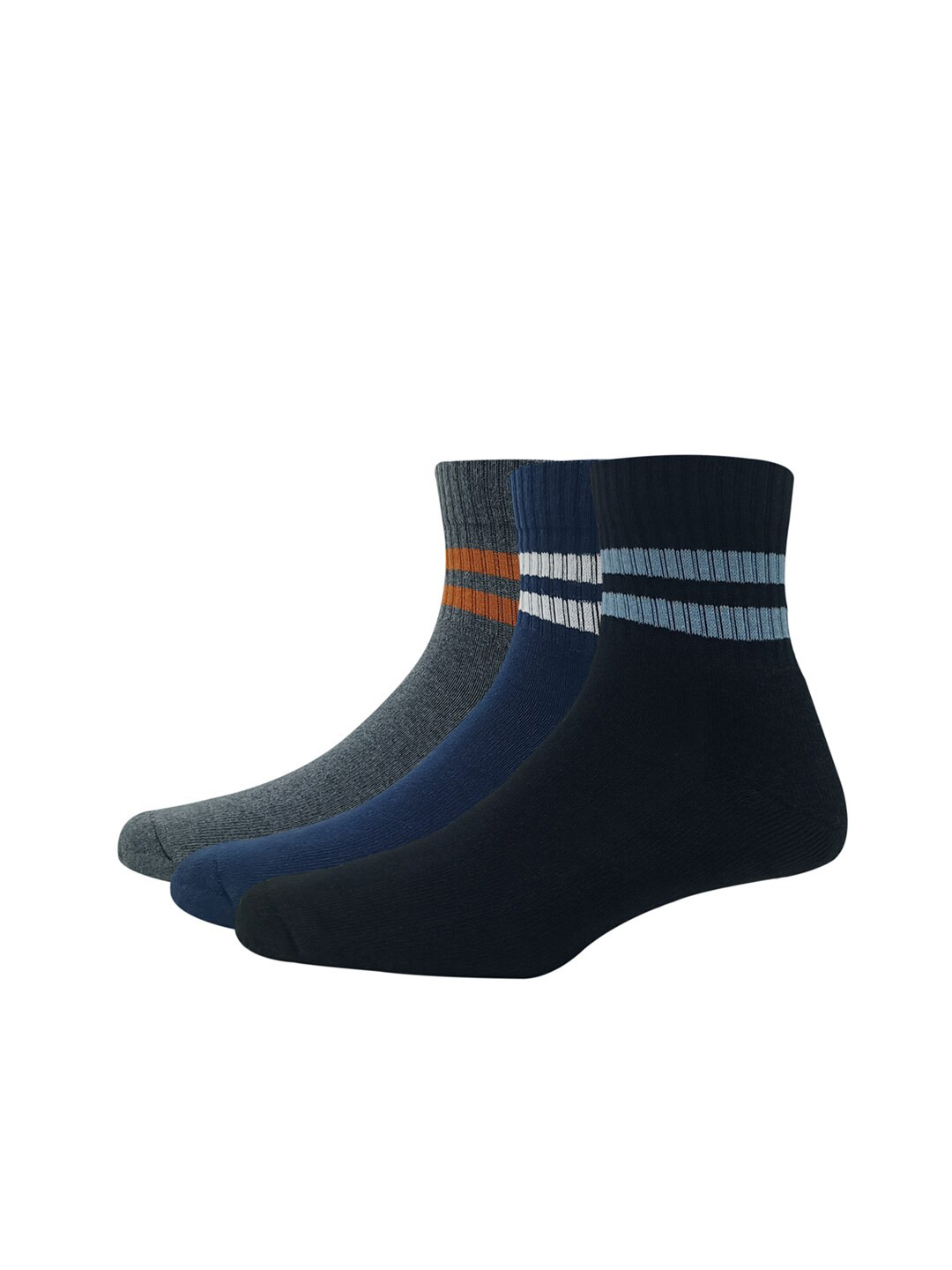 

Allen Solly Men Pack of 3 Above Ankle-Length Patterned Cotton Socks, Black