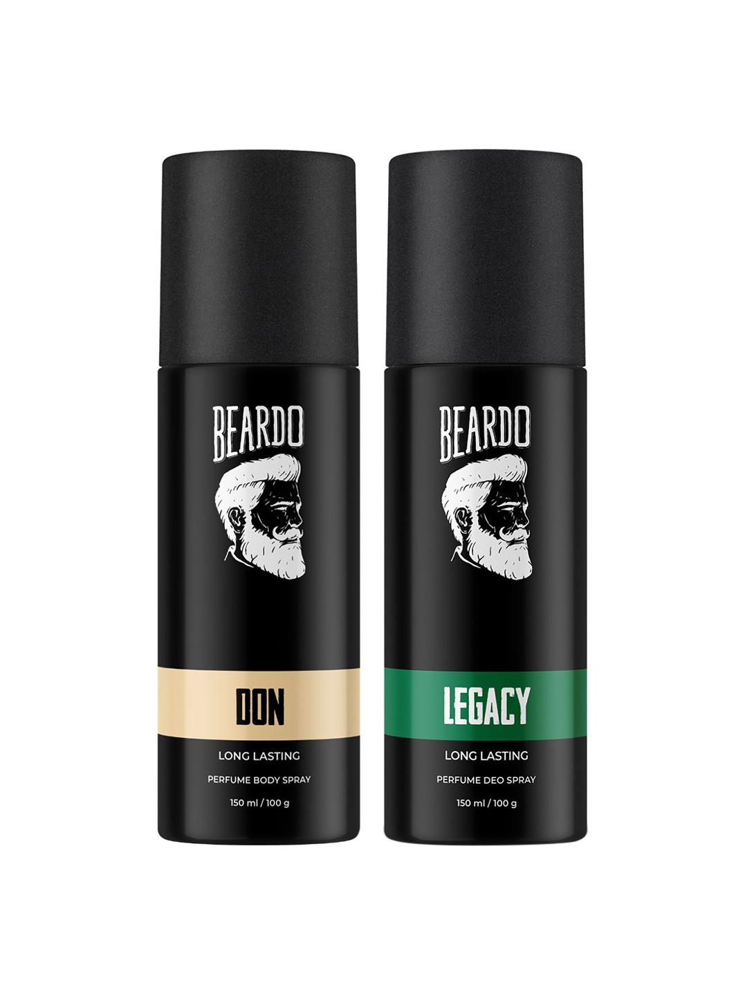 

BEARDO Men Deodorant Body Spray Combo - Legacy & Don - 100g each, Black