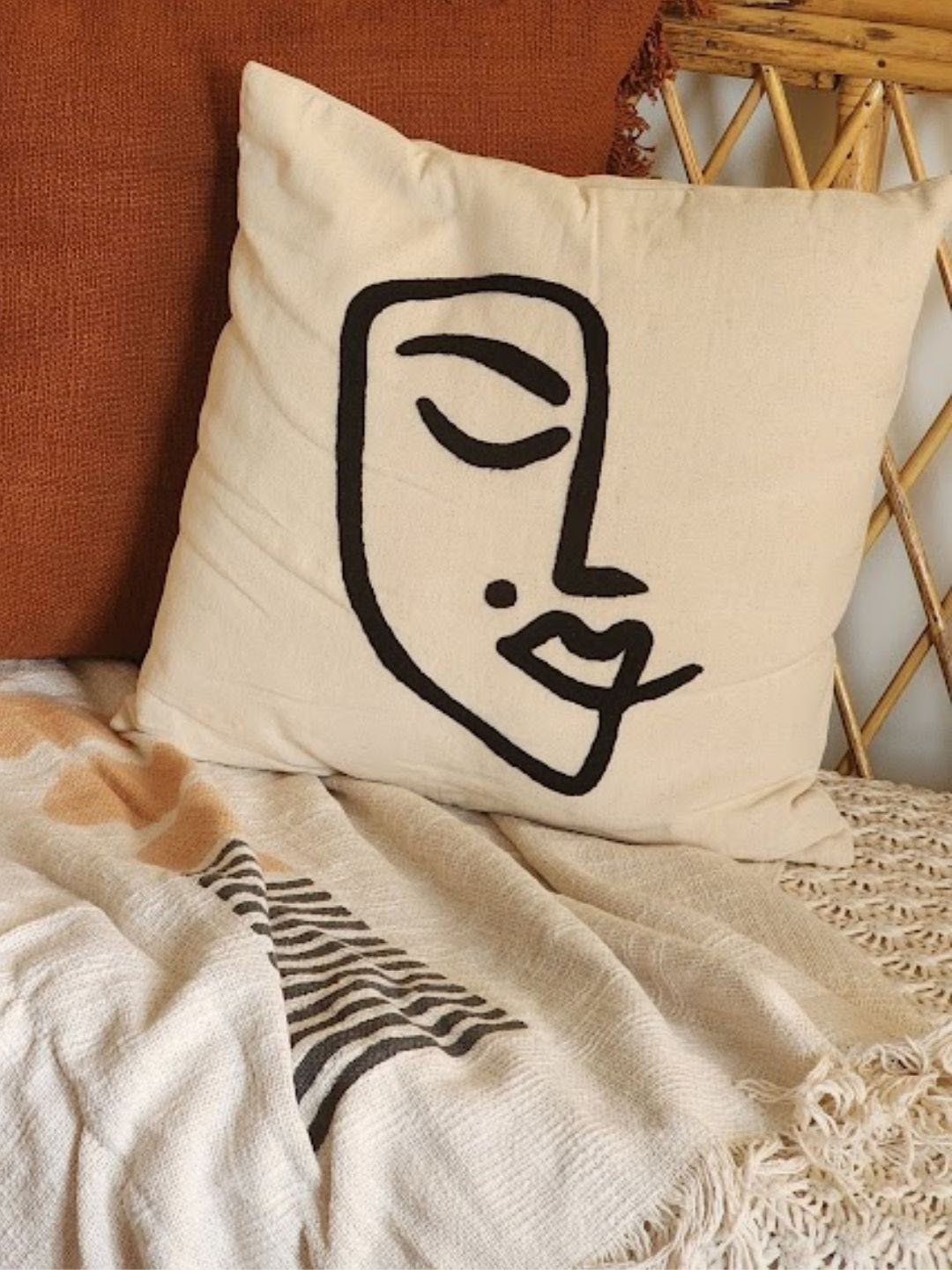

HYPPY Zoe Off White & Black Embroidered Pure Cotton Square Cushion Covers