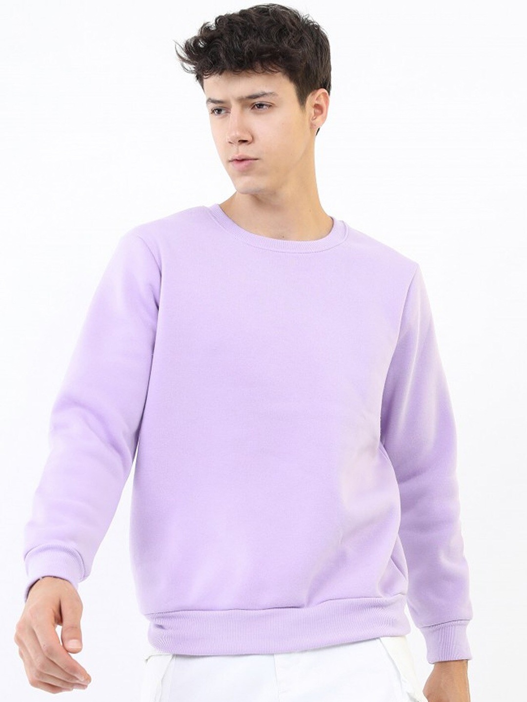 

Imsa Moda Typography Printed Casual Sweatshirt, Lavender