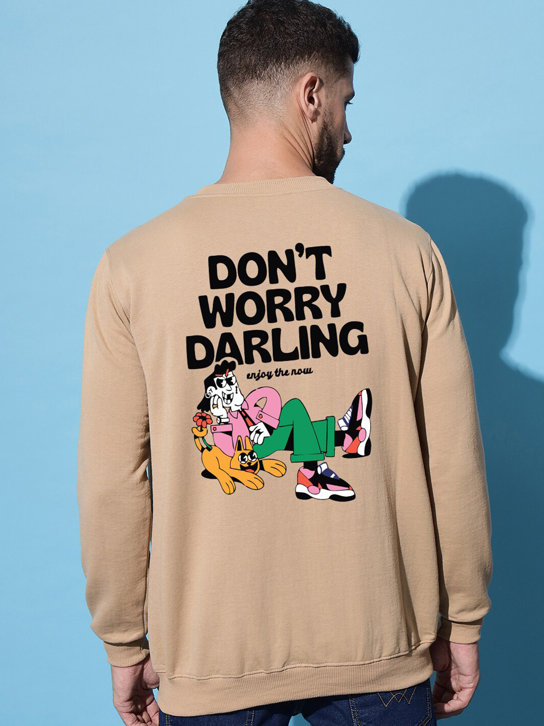 

Imsa Moda Typography Printed Fleece Sweatshirt, Beige