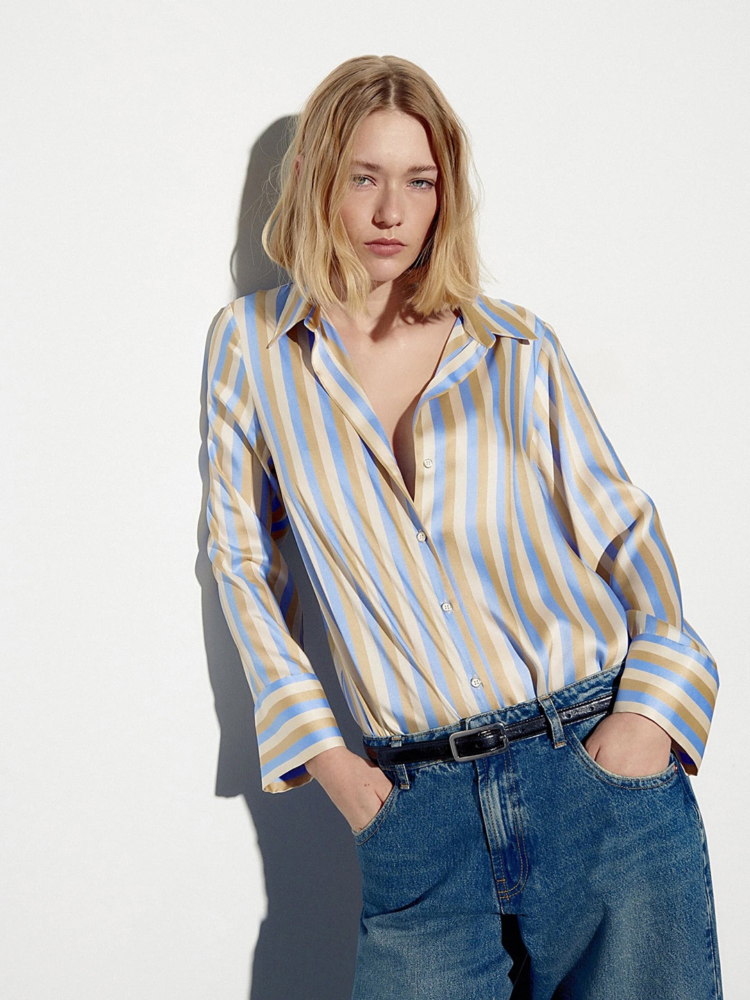 

LULU & SKY Striped Casual Shirt, Blue