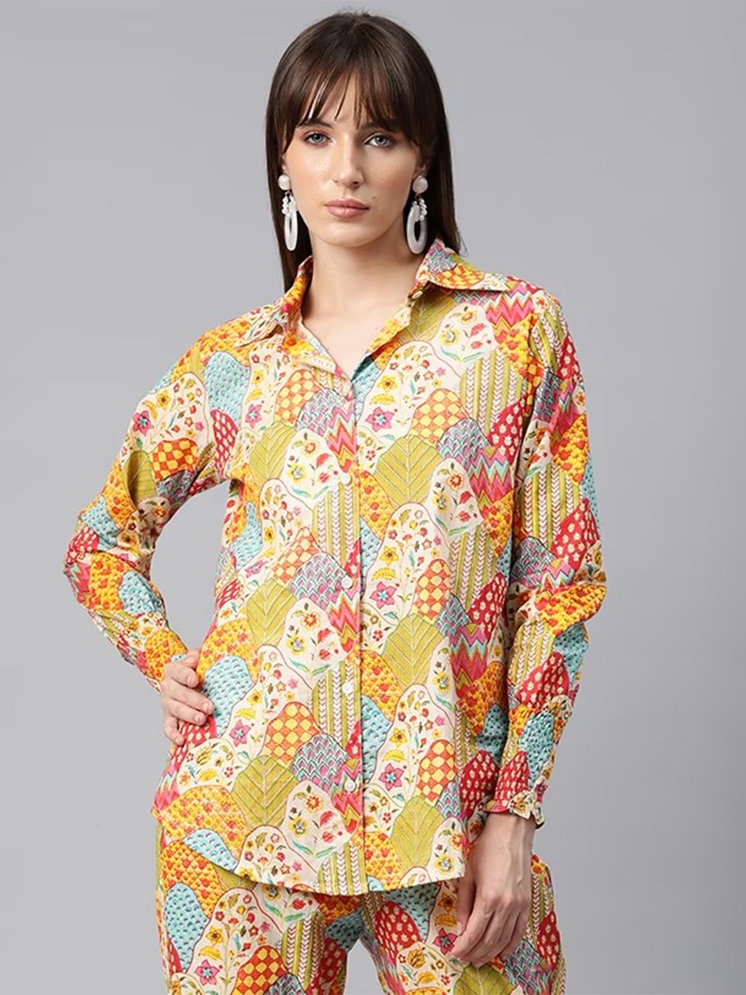 

Readiprint Women Printed Cotton Shirt with Trousers, Multi