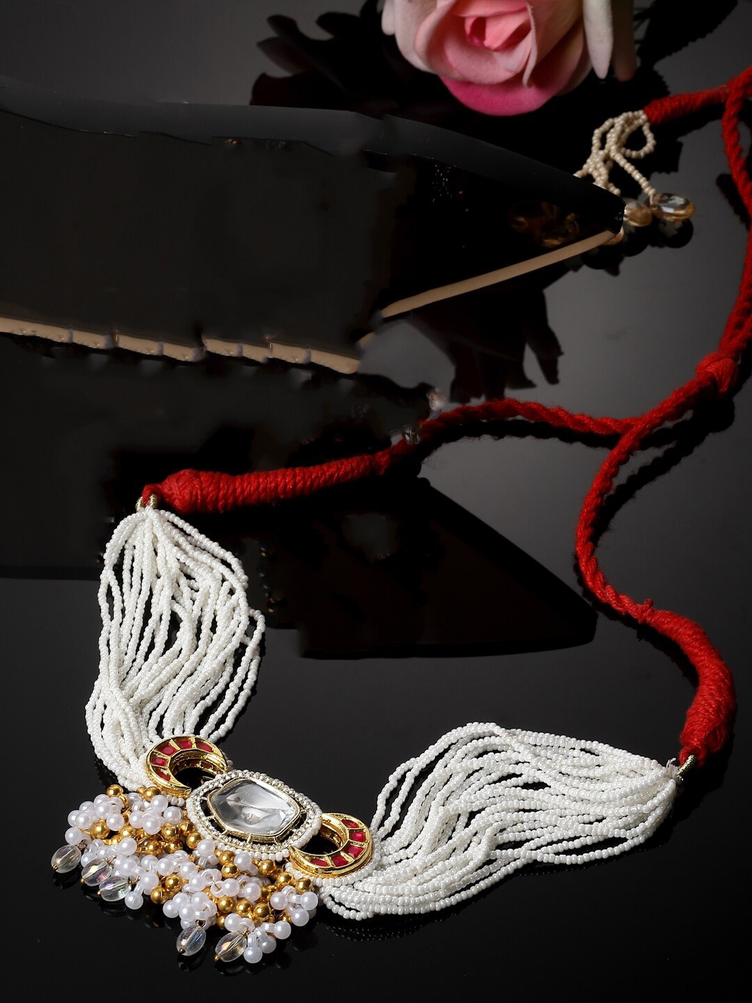 

DUGRISTYLE Gold-Plated Kundan-Studded Necklace