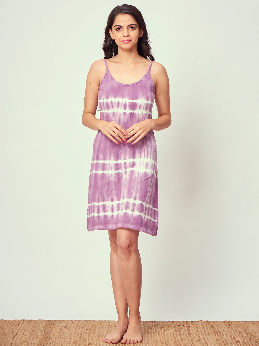 

July Tie & Dye Sleeveless Nightdress, Lavender