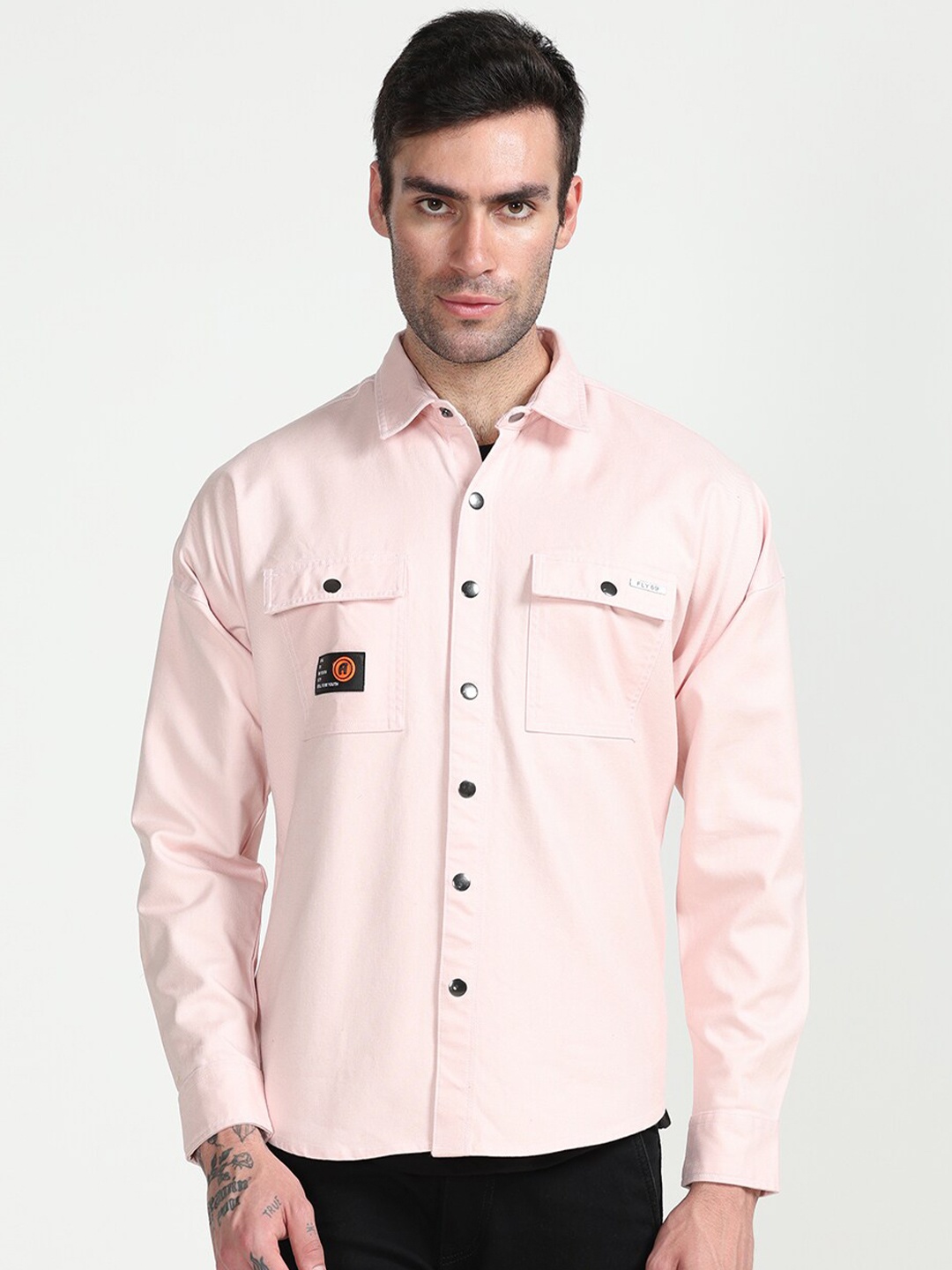 

FLY 69 Premium Slim Fit Pure Cotton Casual Shirt, Pink