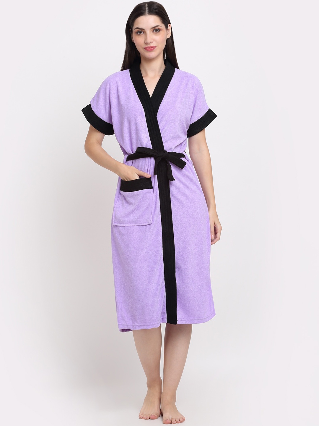 

Creeva Belted Short Sleeved Terry Bath Robe, Lavender