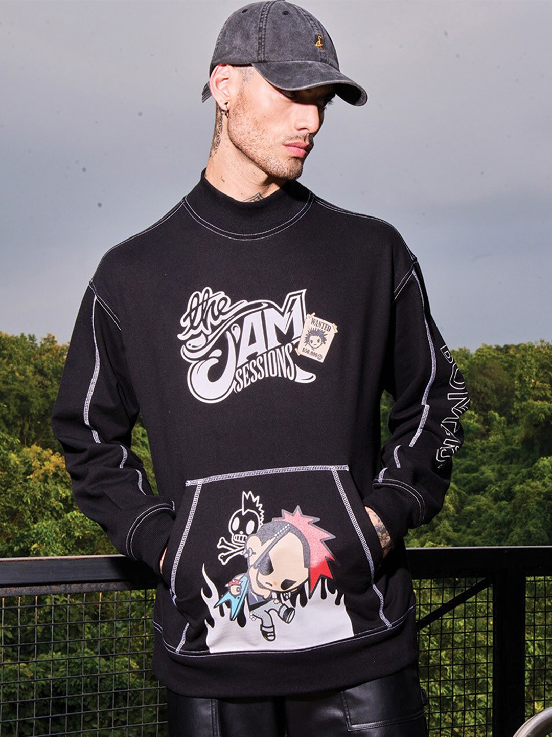 

Bonkers Corner Graphic Printed Sweatshirt, Black