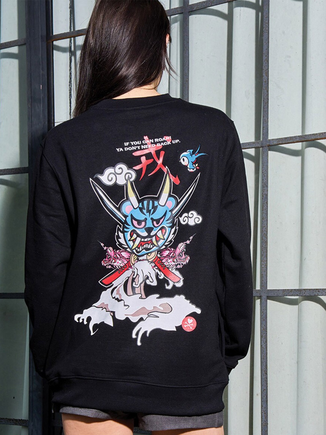 

Bonkers Corner Graphic Printed Cotton Sweatshirt, Black