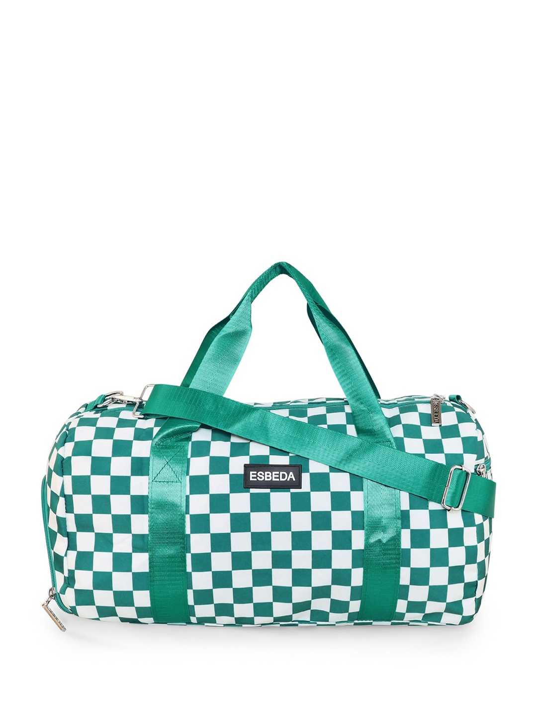 

ESBEDA Checked Duffel Bag, Green