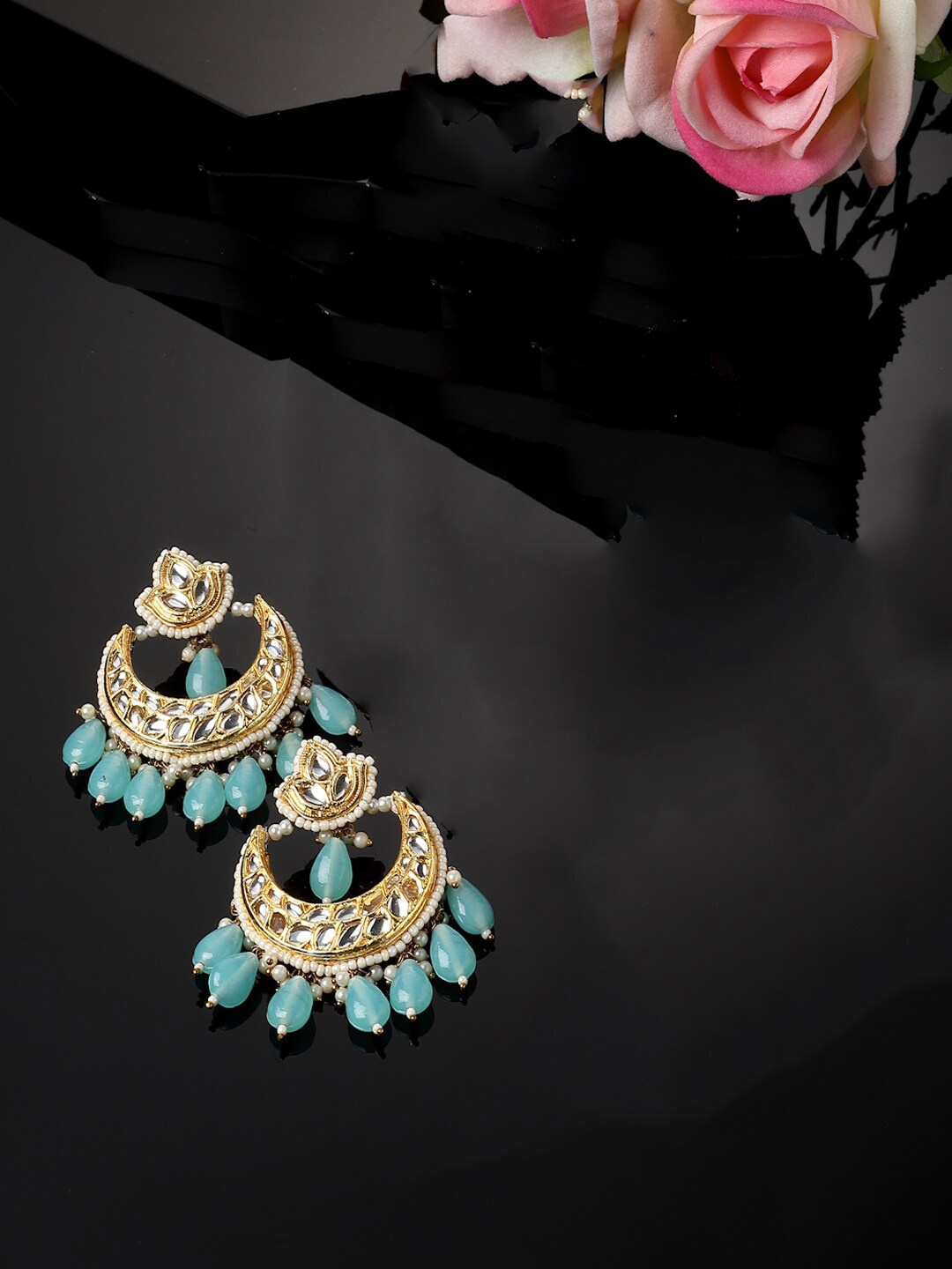 

DUGRISTYLE Contemporary Chandbalis Earrings, Blue