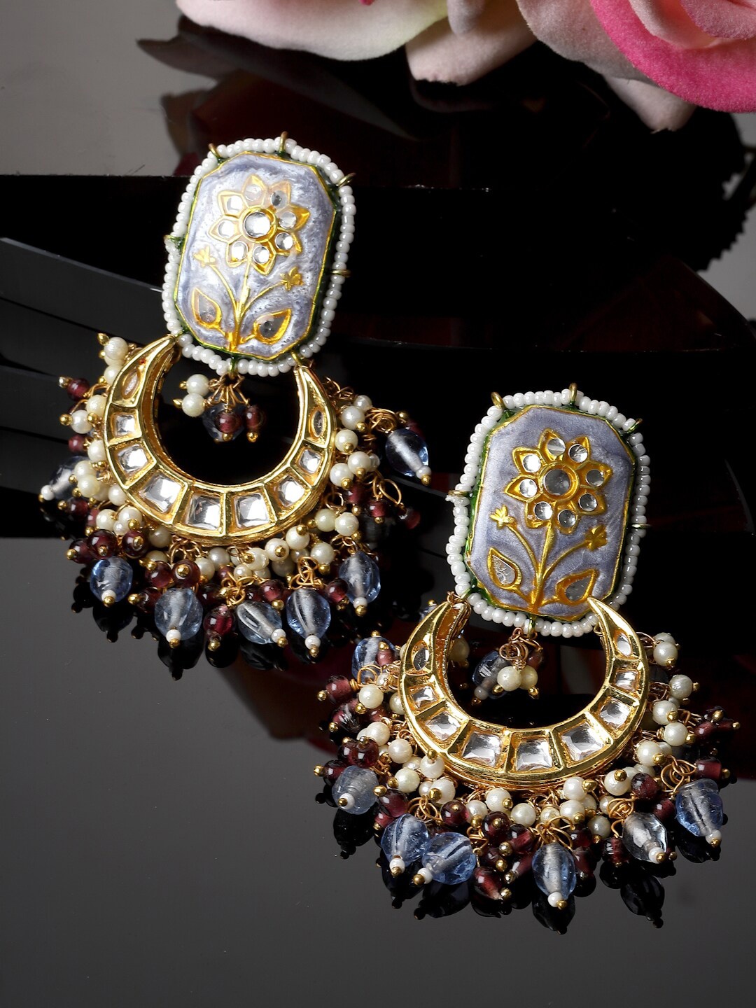 

DUGRISTYLE Contemporary Chandbalis Earrings, Blue