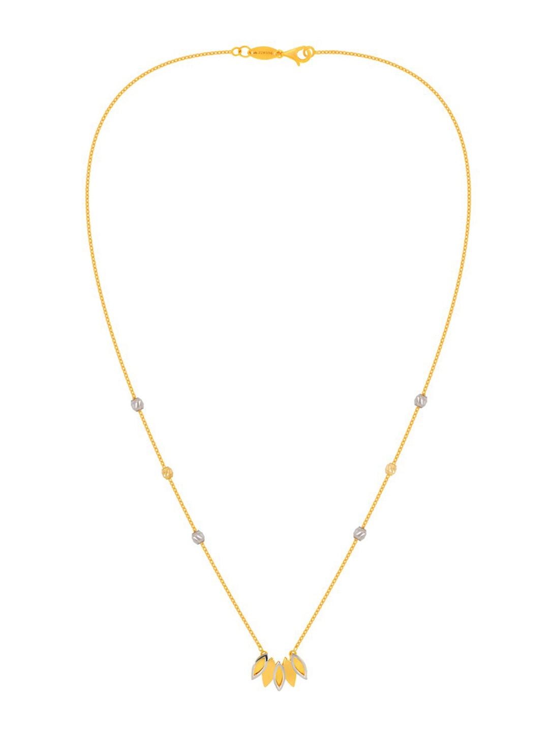 

BHIMA 22K Hallmark 916 Purity Yellow Gold Rhodium Pendant Necklace