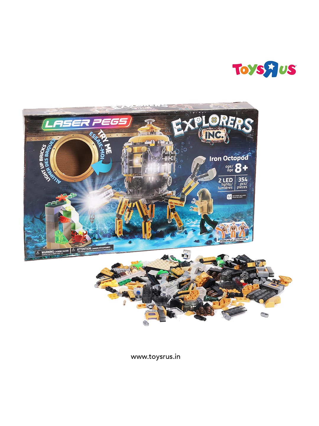 

Laser Pegs Kids Octopod Light Up Bricks Construction Toy, Yellow