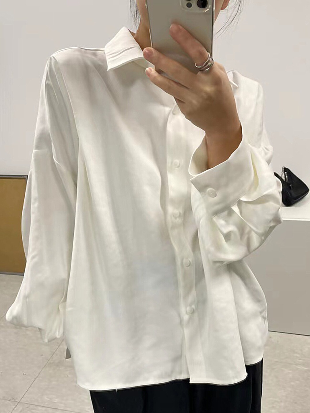 

LULU & SKY Spread Collar Long Sleeves Casual Shirt, White