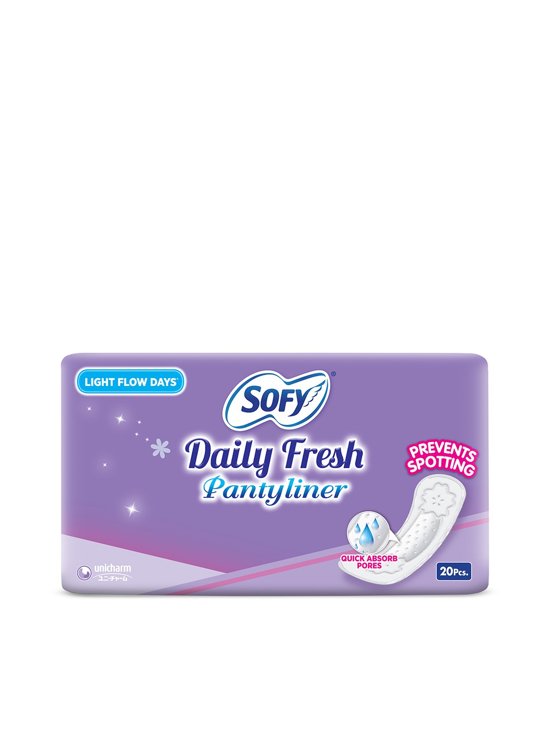 

SOFY Daily Fresh Herbal Fragrance Pantyliner To Prevent Spotting & Stickiness - 20 Pcs, Purple