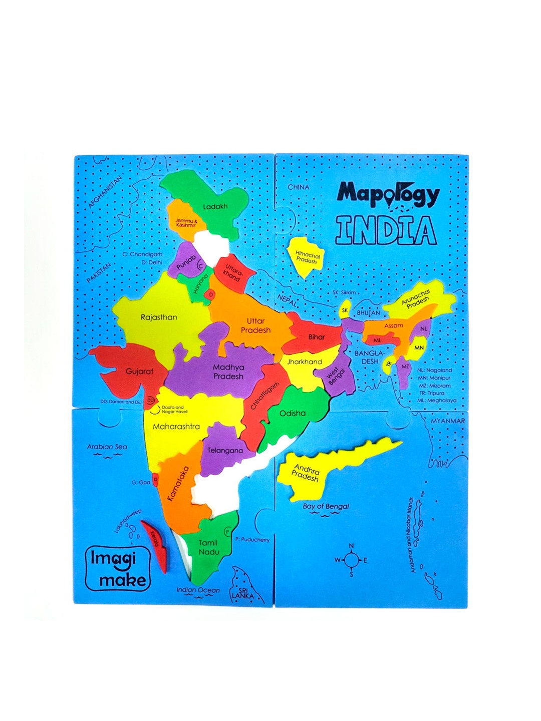 

Imagimake Kids Mapology India State Shaped Puzzle Learning & Development Toys, Yellow