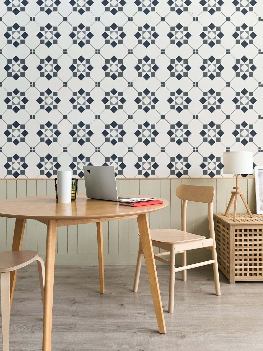 

KAYRA DECOR Moonshine Design Stencils for Wall Painting, White