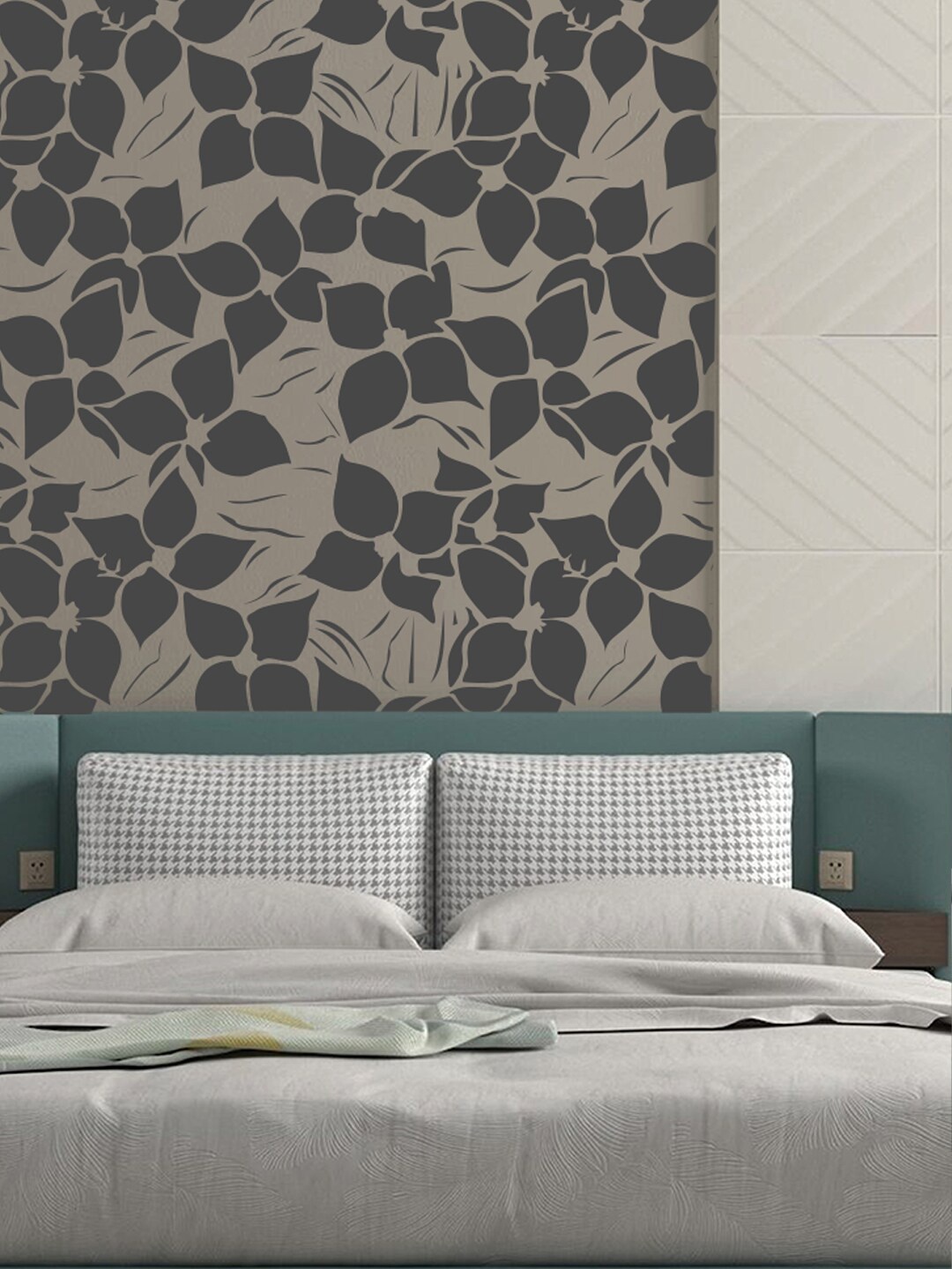 

KAYRA DECOR White Cornus Flower Design Wall Stencil