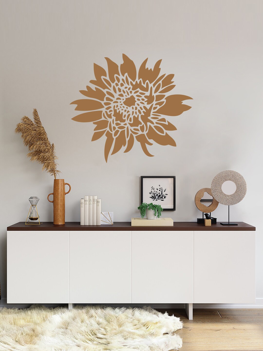 

KAYRA DECOR White Chrysanthemum Flower Wall Painting Stencils