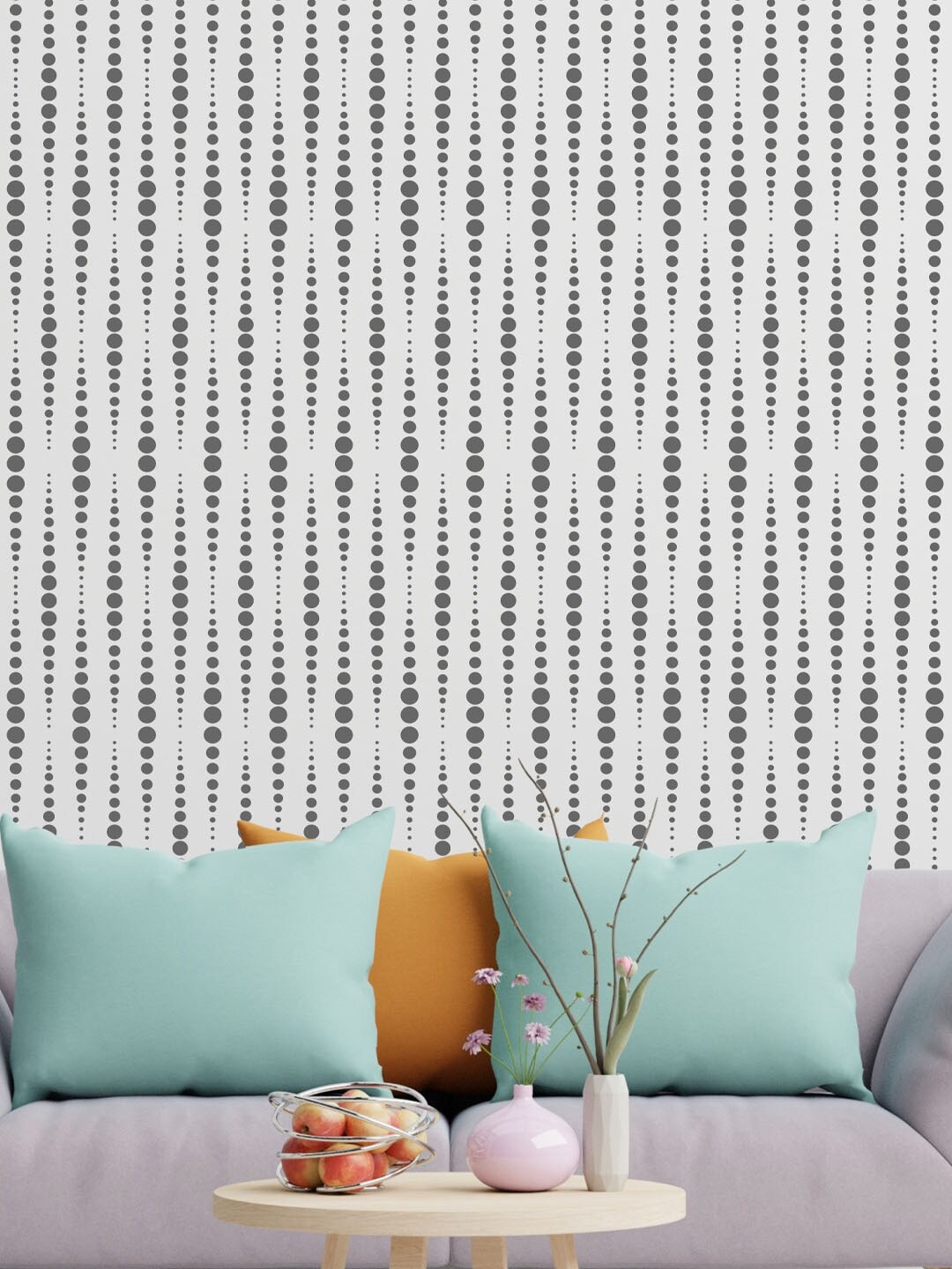 

KAYRA DECOR White Vintage Beads Wall Painting Stencils