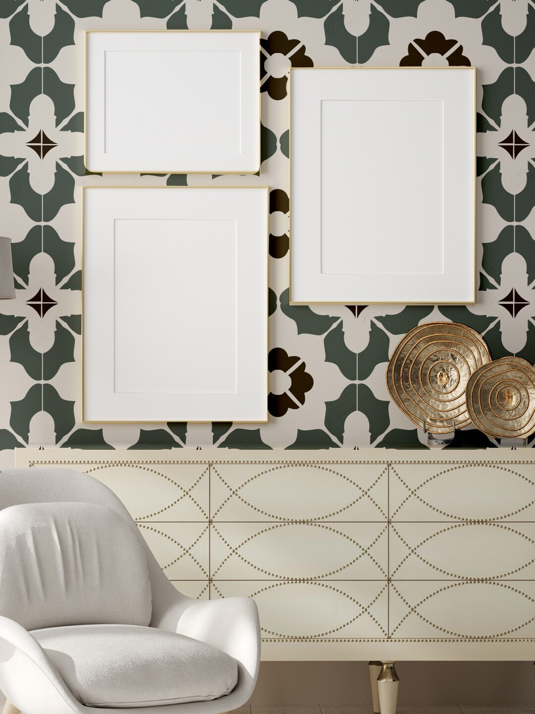 

KAYRA DECOR White Moroccan Wall Painting Stencils