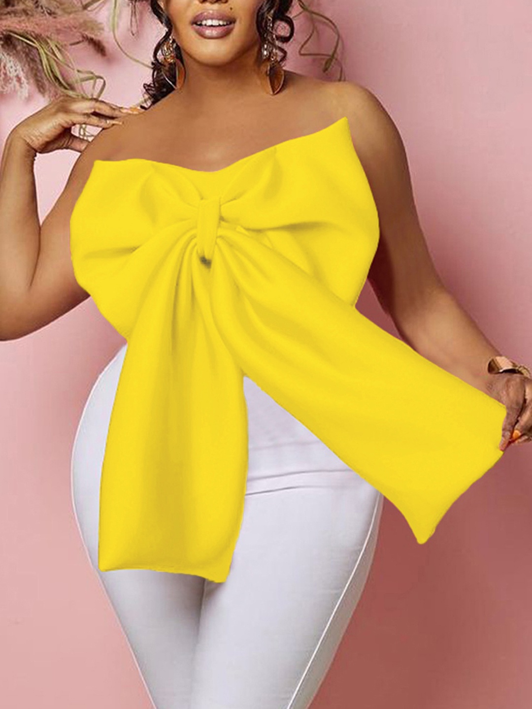 

LULU & SKY Off-Shoulder Tube Top, Yellow