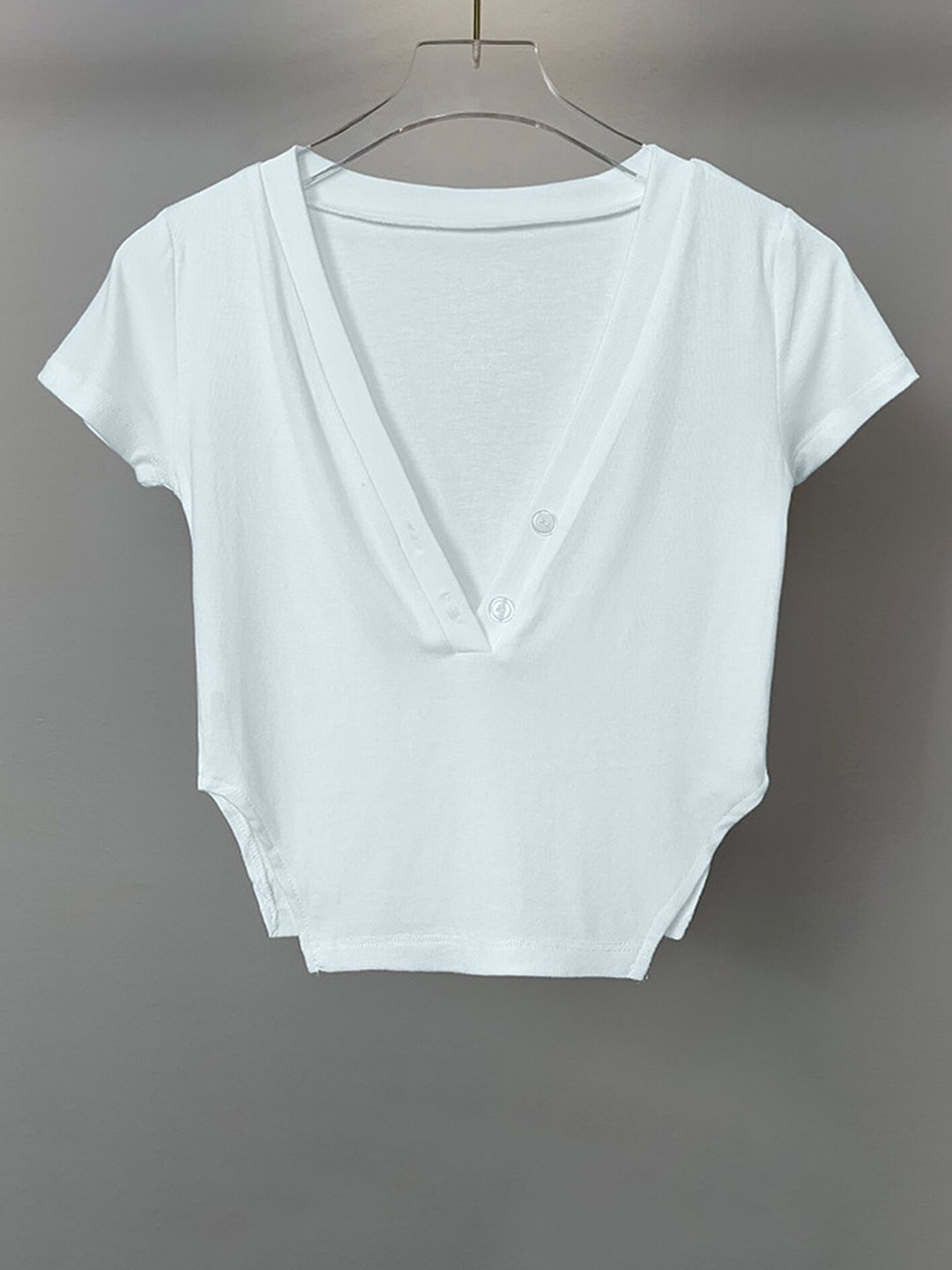 

LULU & SKY V-Neck Crop Top, Blue