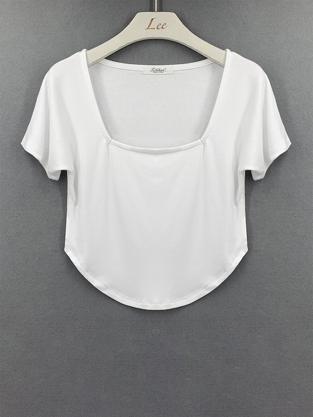 

LULU & SKY Square Neck Crop Top, White