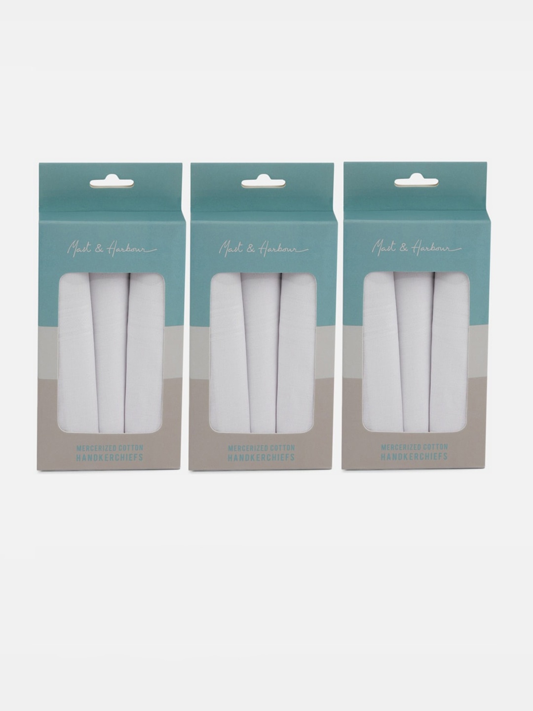 

Mast & Harbour Men White Set Of 9 Cotton Handkerchiefs